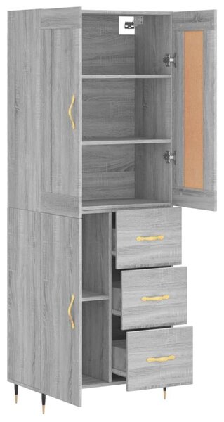 VidaXL Magasszekrény - Szürke Sonoma Fa - 180 cm