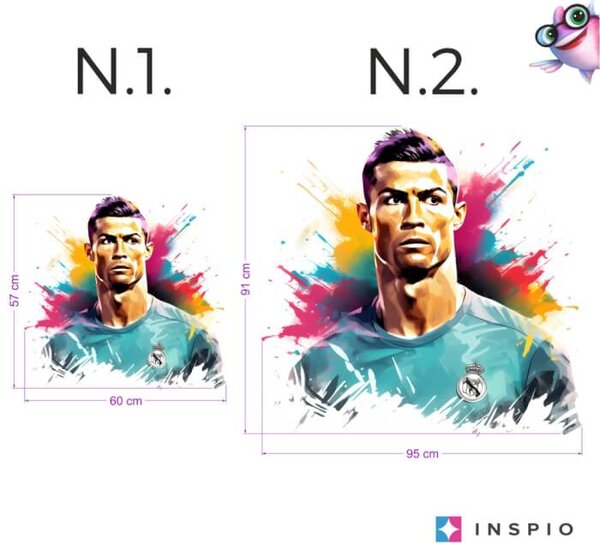 INSPIO - átragasztható textil matrica - Falmatrica - Cristiano Ronaldo