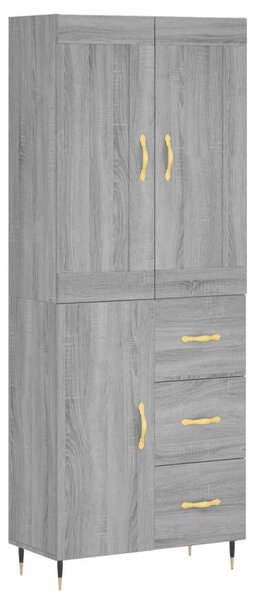 VidaXL Magasszekrény - Szürke Sonoma Fa - 180 cm