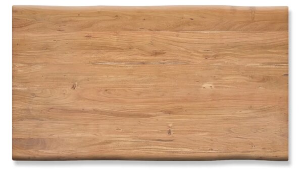 DELIFE Étkezőasztal Edge 160x90 cm XL akác természetes rozsdamentes acél keskeny Live-Edge