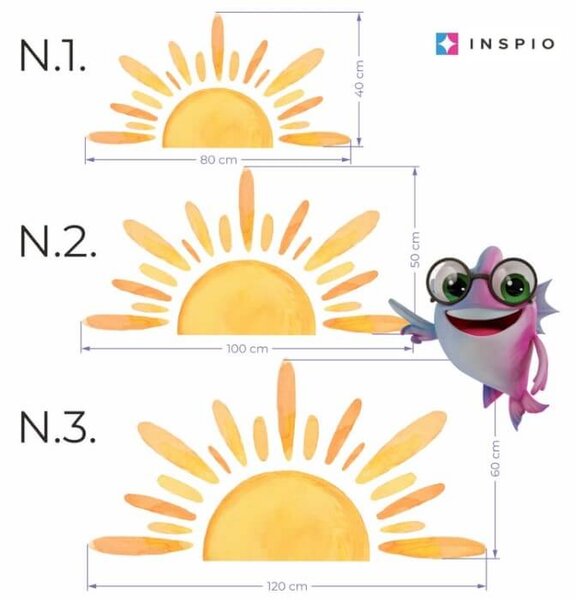 INSPIO - átragasztható textil matrica - Falmatrica gyerekeknek - Napfelkelte a kiságy felett