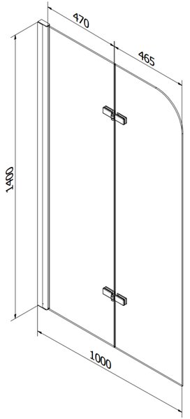 Mexen Cube téglalap alakú kád 180 x 80 cm burkolattal és 2-szárnyú paravánnal 100 cm, áttetsző, króm - 550518080X9010020100
