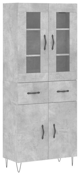 VidaXL betonszürke szerelt fa magasszekrény 69,5 x 34 x 180 cm