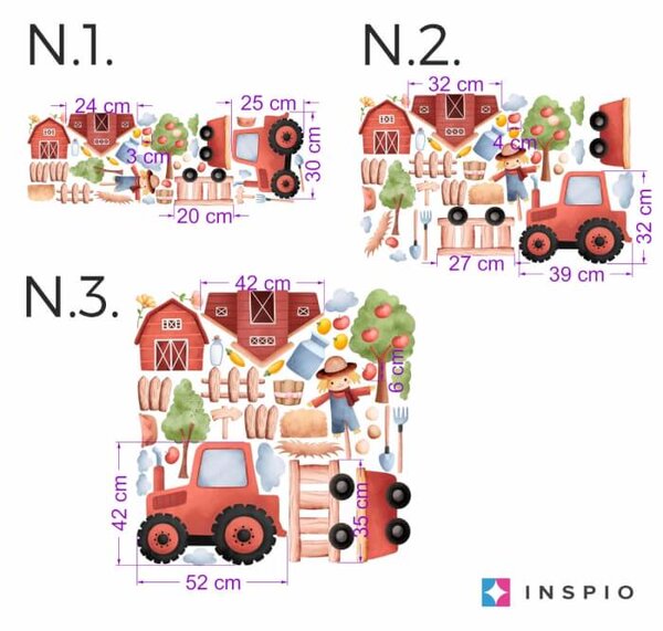 INSPIO - átragasztható textil matrica - Falmatricák - Játékos farm