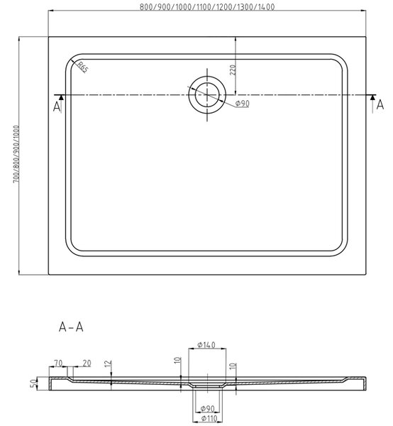 Mexen Omega zuhanykabin tolóajtóval 130 x 70 cm, átlátszó, króm + Flat zuhanytálca - 825-130-070-01-00-4010