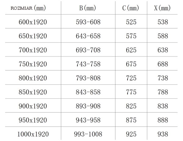 Mexen PRETORIA zuhanyajtó 70 cm, fekete, 852-070-000-70-00