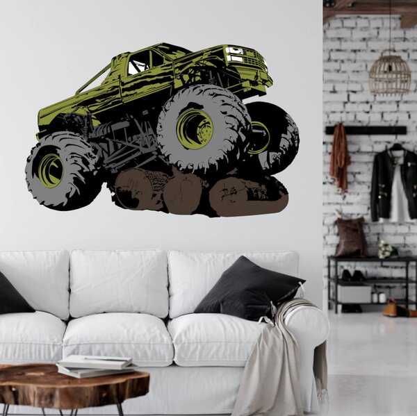 INSPIO - átragasztható textil matrica - INSPIO -ajándékok, dekorációk gyártása - Falmatrica tiniknek - Monster Auto!