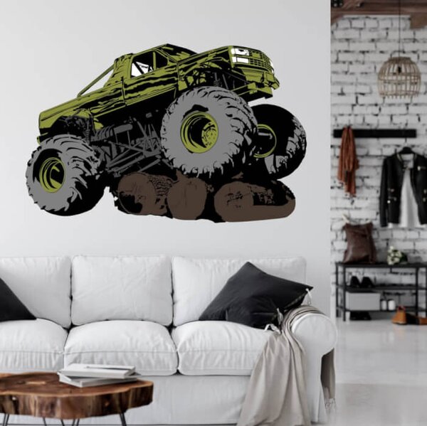 INSPIO - átragasztható textil matrica - INSPIO -ajándékok, dekorációk gyártása - Falmatrica tiniknek - Monster Auto!