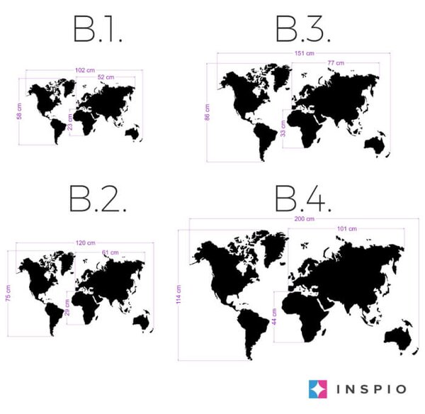 INSPIO -ajándékok, dekorációk gyártása - Falmatrica - Világtérkép