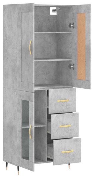 VidaXL Magasszekrény - Betonszürke - 69,5x34x180cm