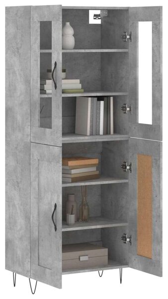 VidaXL betonszürke szerelt fa magasszekrény 69,5 x 34 x 180 cm