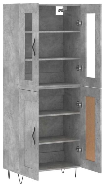VidaXL betonszürke szerelt fa magasszekrény 69,5 x 34 x 180 cm