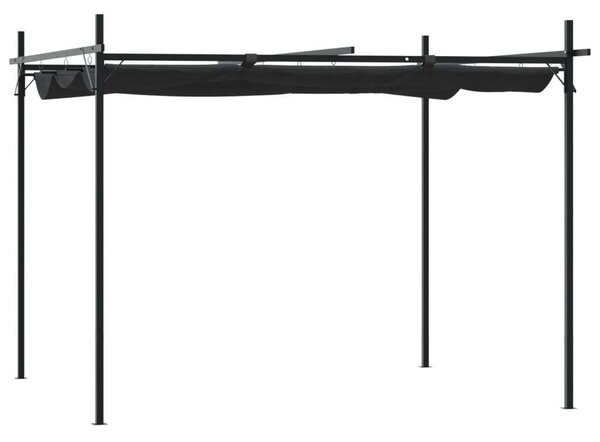 VidaXL pergola behúzható tetővel 295 x 292 x 230 cm, antracitszürke