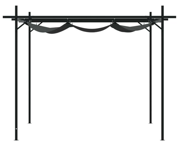 VidaXL pergola behúzható tetővel 295 x 292 x 230 cm, antracitszürke