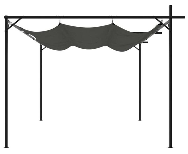 VidaXL pergola behúzható tetővel 295 x 292 x 230 cm, antracitszürke