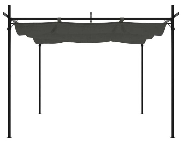 VidaXL pergola behúzható tetővel 295 x 292 x 230 cm, antracitszürke