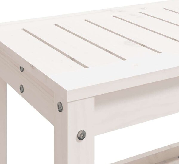 VidaXL Fehér Fenyőfa Kerti Pad - 108x35x45 cm