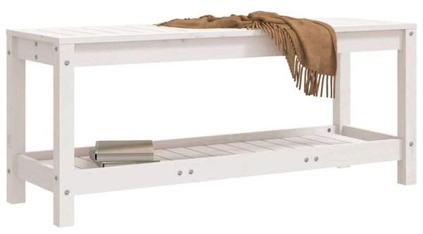VidaXL Fehér Fenyőfa Kerti Pad - 108x35x45 cm