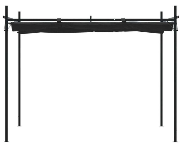 VidaXL pergola behúzható tetővel 295 x 292 x 230 cm, antracitszürke