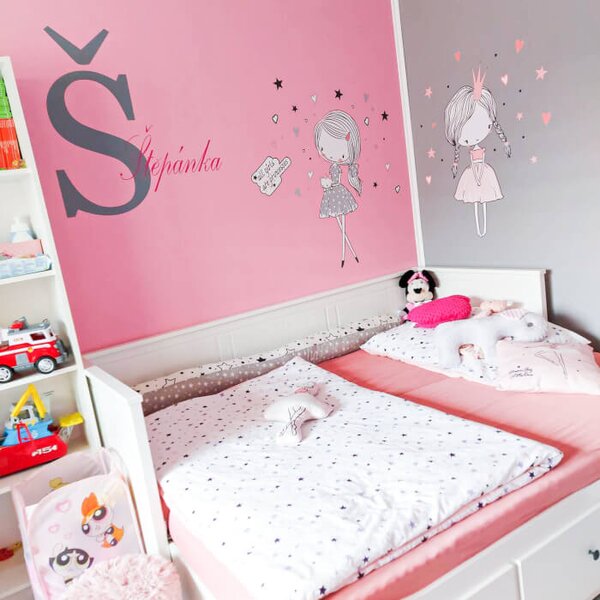 INSPIO - átragasztható textil matrica - Tündérek - Fali matrica gyerekszobába