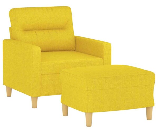 VidaXL világossárga szövet kanapéfotel lábtartóval 60 cm