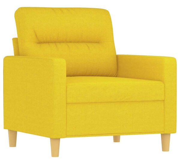 VidaXL világossárga szövet kanapéfotel lábtartóval 60 cm