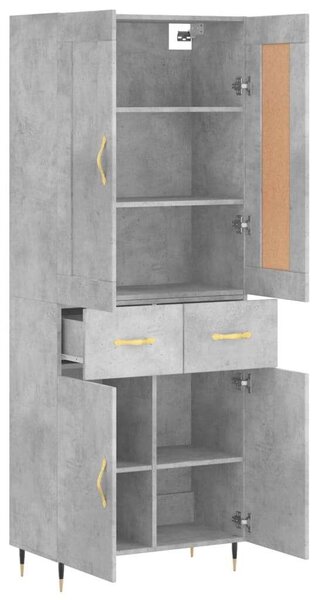 VidaXL Magasszekrény - Beton Szürke - 180 cm