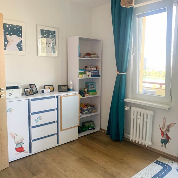 INSPIO - átragasztható textil matrica - Imádnivaló kicsi nyuszik - Akvarell matrica falra