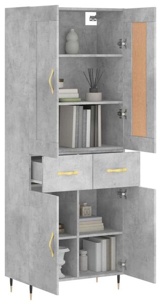 VidaXL Magasszekrény - Beton Szürke - 180 cm