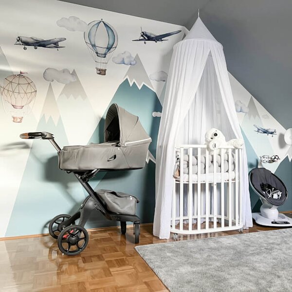 INSPIO - átragasztható textil matrica - Falmatricák - Hőlégballonok akvarell színekben
