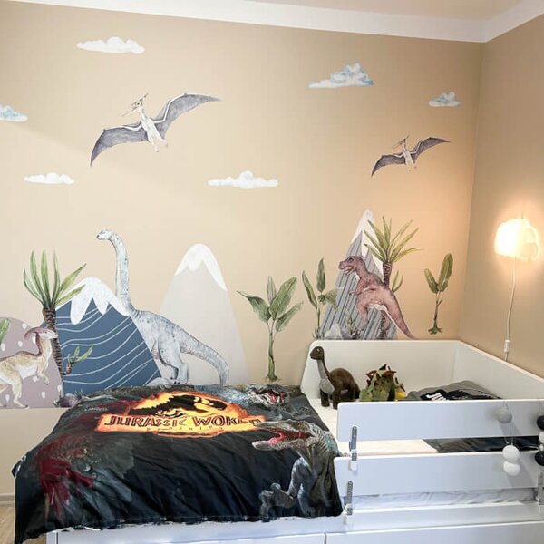 INSPIO - átragasztható textil matrica - Falimatricák - A dinoszauruszok világa