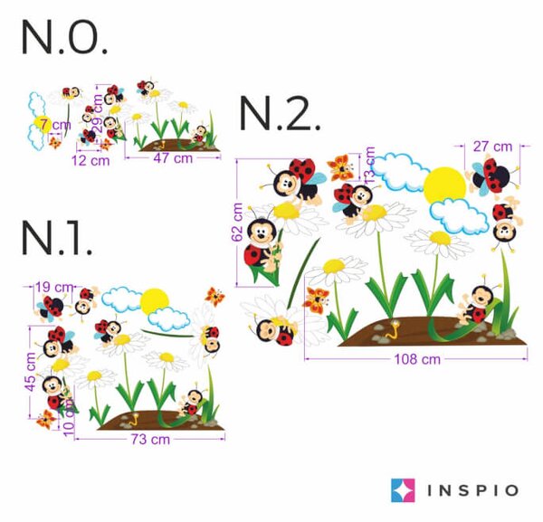 INSPIO - átragasztható textil matrica - Falmatricák - Katica bogár
