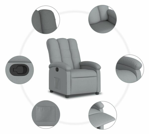 VidaXL Dönthető Fotel - Világosszürke Szövet
