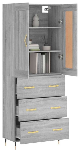VidaXL szürke sonoma szerelt fa magasszekrény 69,5 x 34 x 180 cm