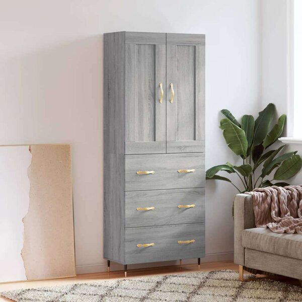 VidaXL szürke sonoma szerelt fa magasszekrény 69,5 x 34 x 180 cm