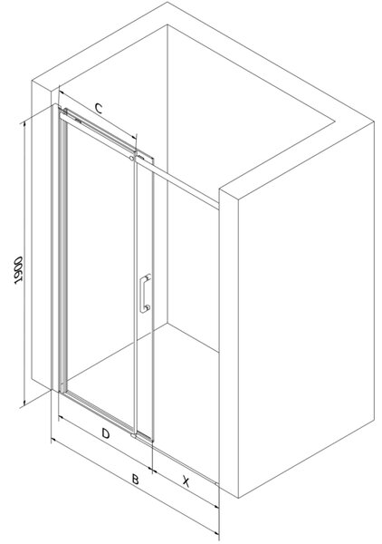 Mexen OMEGA toló tolózuhanyajtó nyílásig 110 cm, arany átlátszó, 825-110-000-50-00