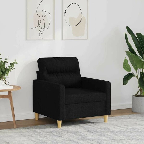 VidaXL Fekete Szövet Kanapéfotel - 60 cm Ülőfelület