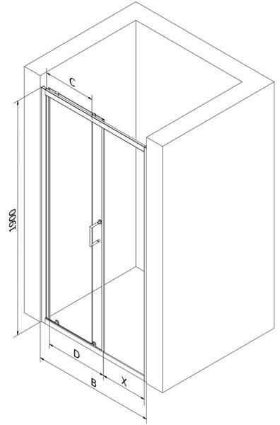 Mexen Apia tolóajtós zuhanykabin 110 cm, átlátszó, arany - 845-110-000-50-00