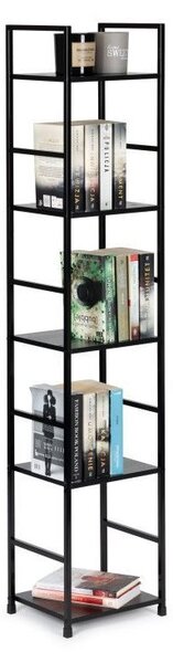Intenso Home 5 szintes nyitott könyvespolc 29 x 144cm (Fekete) | Univerzális tároló állvány fém lábakkal