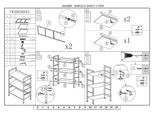 Intenso Home 3 szintes nyitott könyvespolc 60 x 93cm (Sonoma tölgy) | Univerzális tároló állvány fém lábakkal