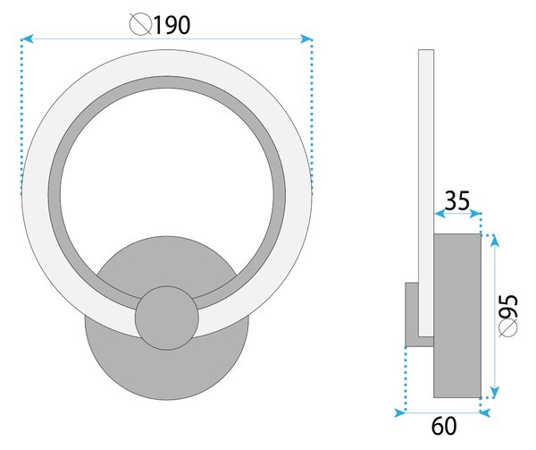 FALI LÁMPA LED LHJ067-W CHROME
