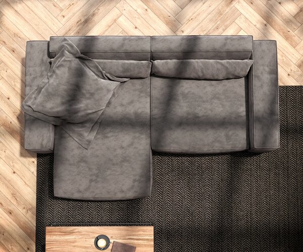 DELIFE Sarokkanapé Sirpio 230x155 cm mikroszálas khaki-barna rekamié változtatható