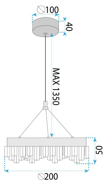 LED függőlámpa LHJ097-CP GOLD