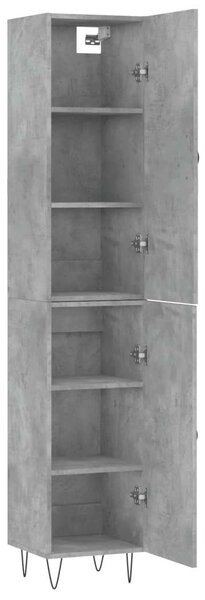 VidaXL Magas Szekrény - Betonszürke - 34,5x34x180 cm