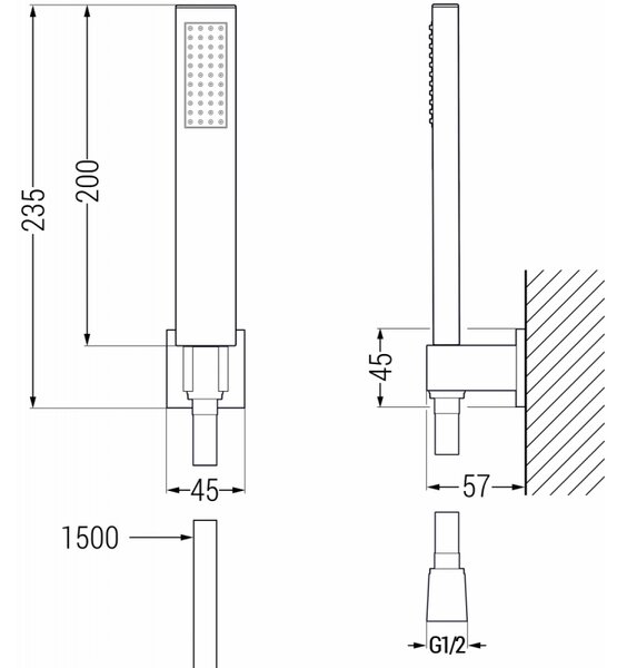 Mexen Zero R02 kádcsaptelep készlet, fekete - 71113R02-70