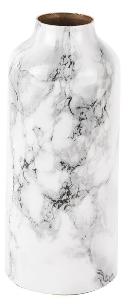 Marble fehér-fekete vas váza, magasság 20 cm - PT LIVING
