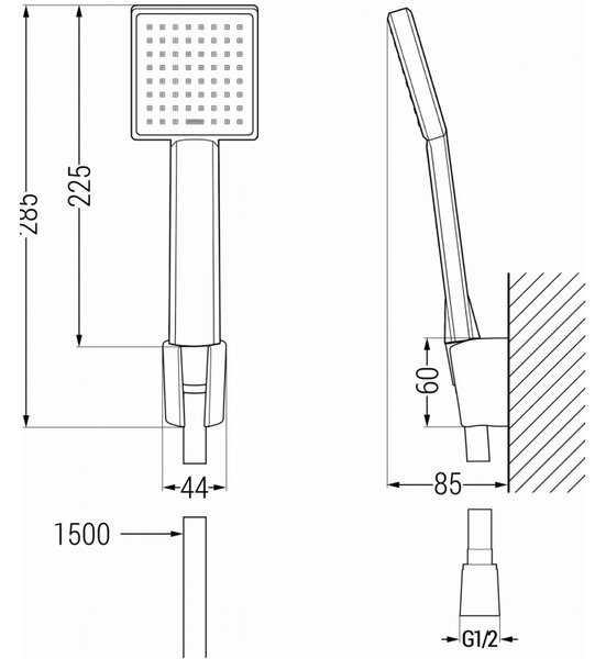Mexen Cetus R45 fürdőkád készlet, fekete - 744303R45-70