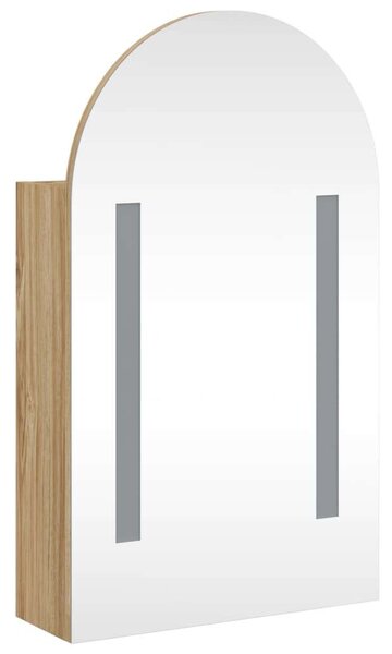 Íves Tükörszekrény LED-del - 42x70cm - Tölgyszín
