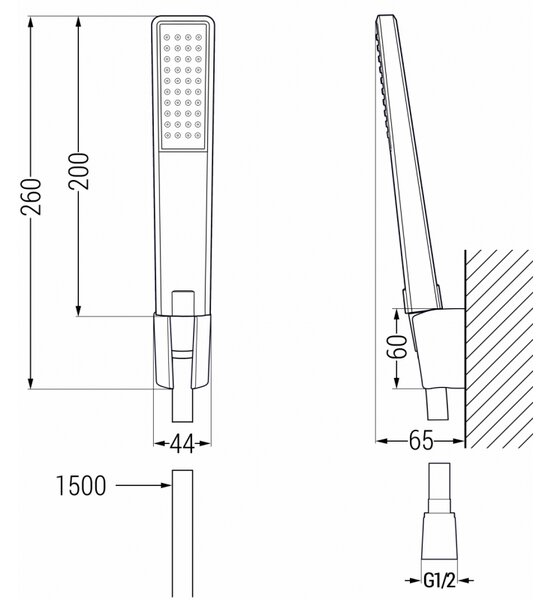 Mexen Mino R72 fürdőkád készlet, fekete - 72413R72-70