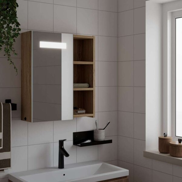 VidaXL Fürdőszobaszekrény - Tükör - LED - 45x13x52 cm